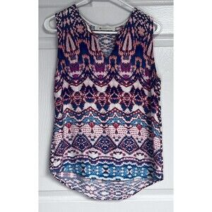 Impeccable Pig Women’s Large Tank Top Multicolored Soft V Neck EUC